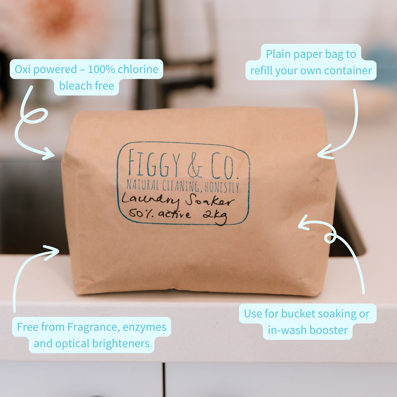 2kg of bulk oxi active laundry soaker