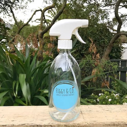 Figgy and Co best glass trigger bottle refillable reuseable natural nontoxic eco green cleaners DIY nz