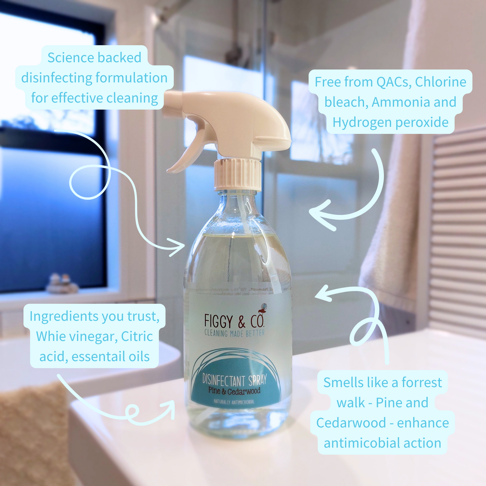 Disinfectant spray tox free and vinegar