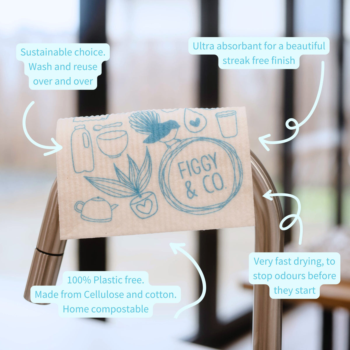 Plastic free eco cleaning cloth