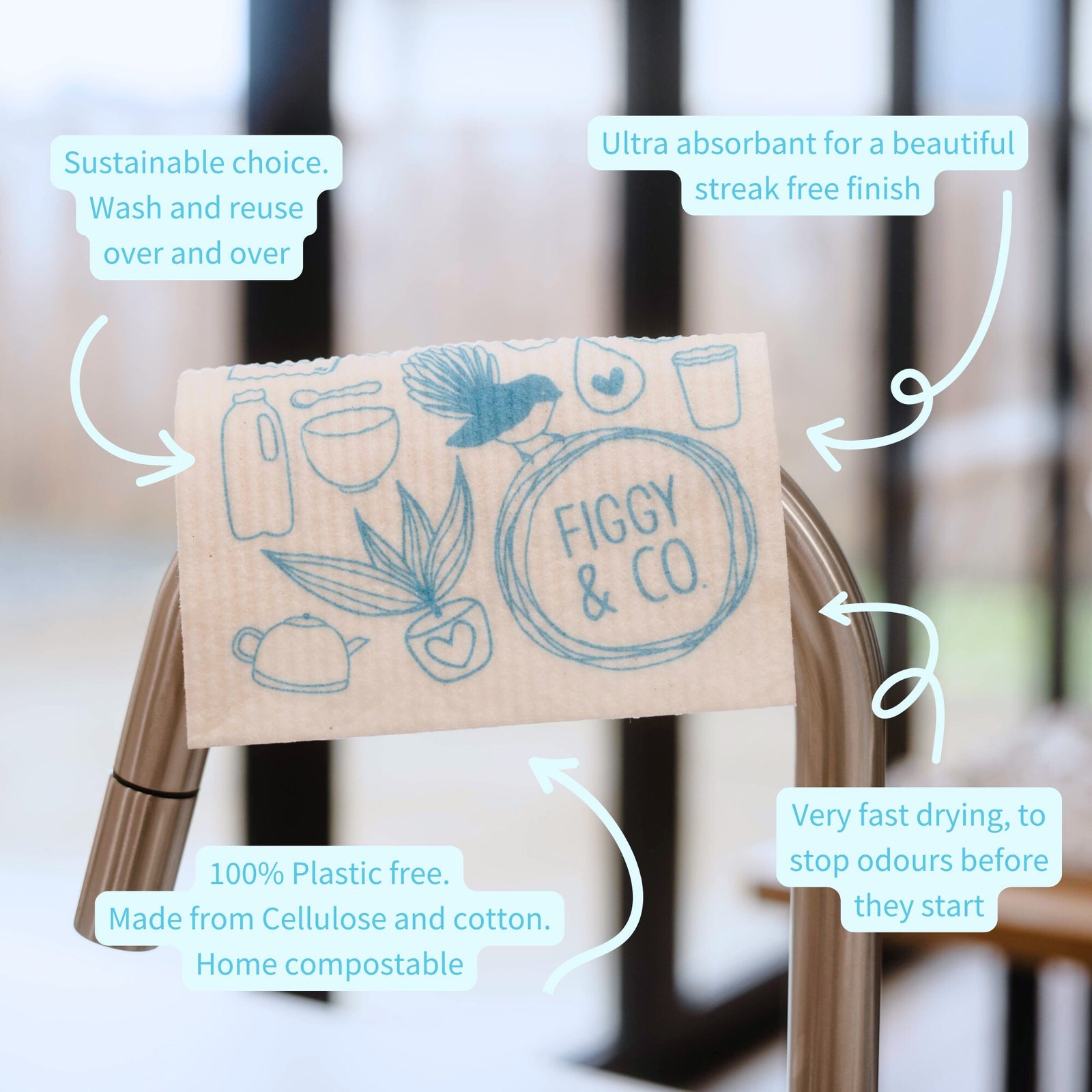 Plastic free eco cleaning cloth