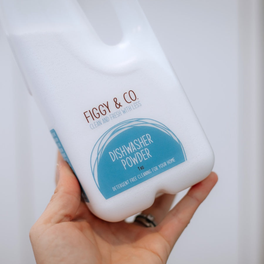 Figgy & Co. all natural dishwasher powder with no nasty chemicals