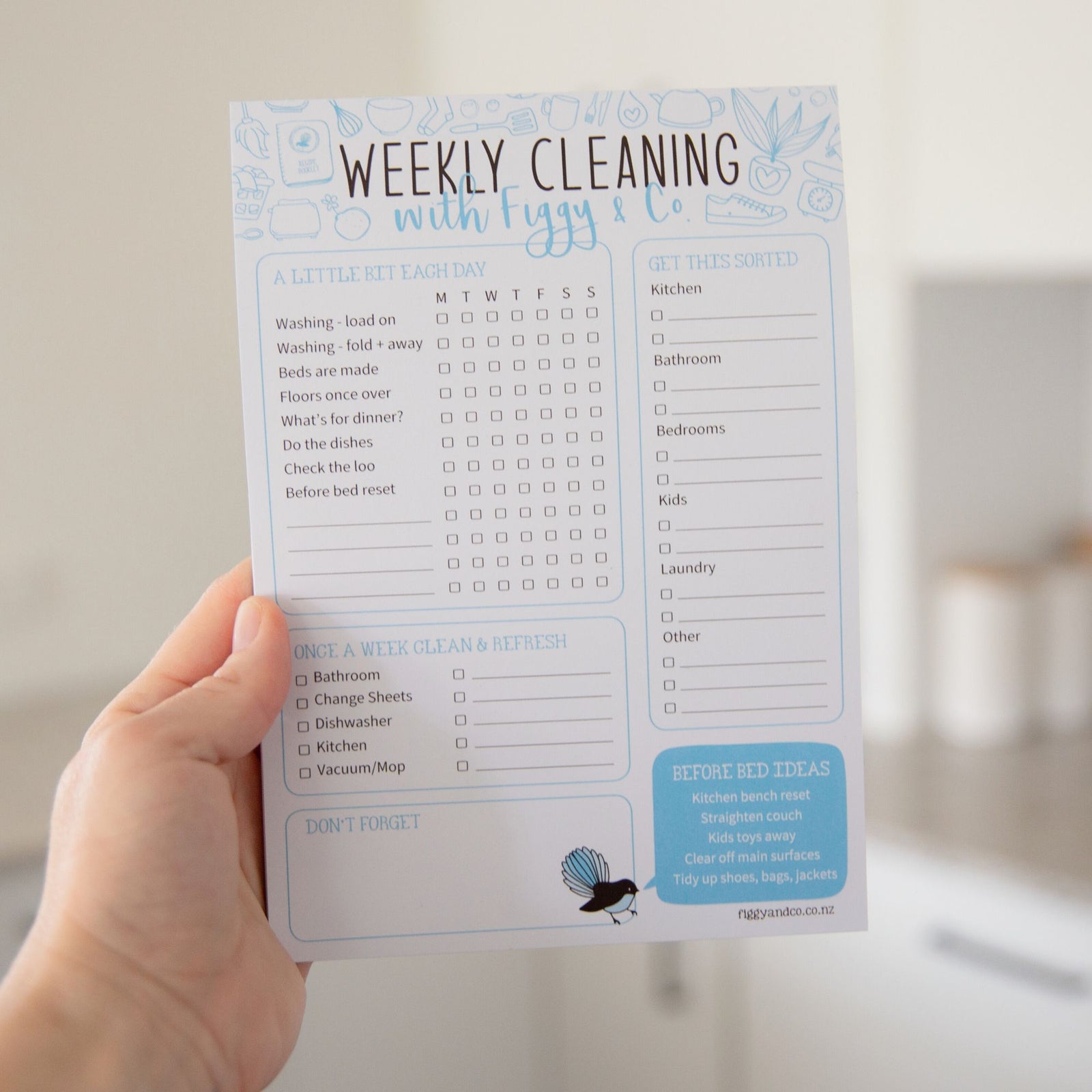Weekly cleaning checklist