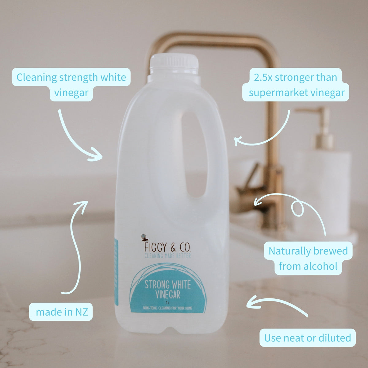 White vinegar for cleaning. This white vinegar is ideal for cleaning windows, shining, rinse aid, glass cleaner, disinfecting and more