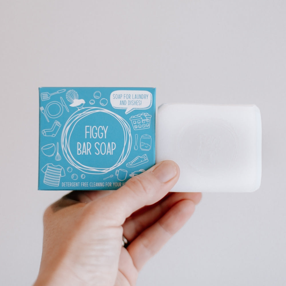 Figgy bar soap is a combined laundry soap and for doing dishes by hand