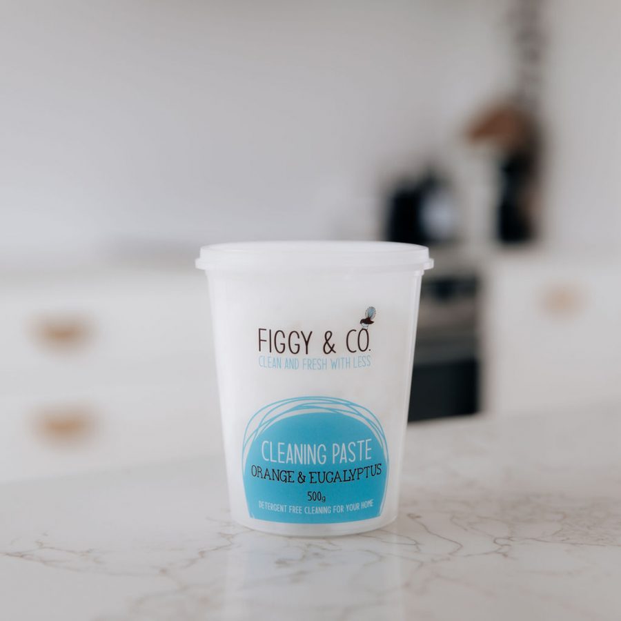 Figgy & Co cleaning paste for non-toxic eco cleaning. clean shower kitchen bathroom sustainable cleaning products made in nz