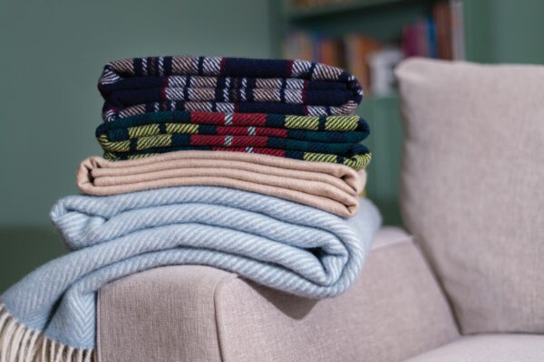 Woollen Blankets on a couch