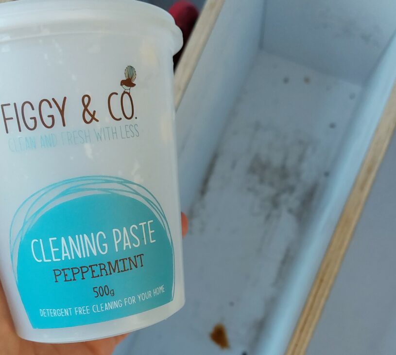 Clean your kitchen cupboards and cabinets with Figgy & Co. cleaning paste. non-toxic eco kitchen cleaning product