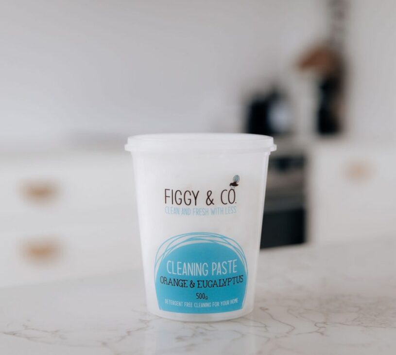 Figgy & Co cleaning paste for non-toxic eco cleaning. clean shower kitchen bathroom sustainable cleaning products made in nz