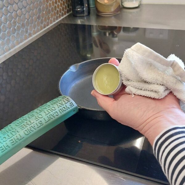 Use a specialty cast iron balm to nourish your pan